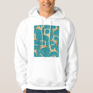 Christmas Reindeer: Vintage Seamless Pattern. Hoodie