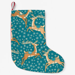 Christmas Reindeer: Vintage Seamless Pattern. Small Christmas Stocking