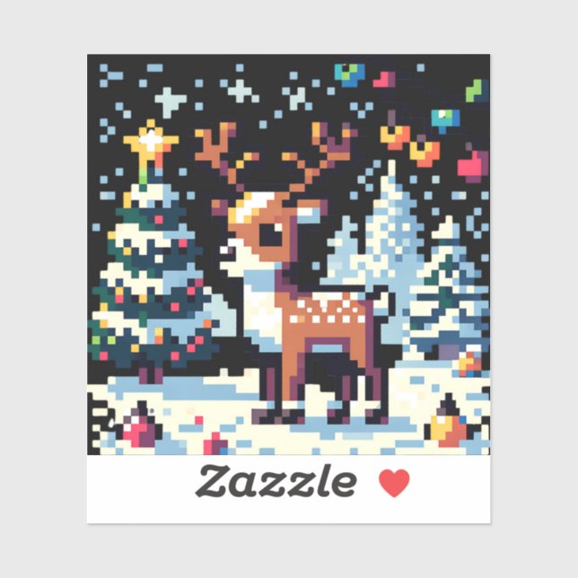 Christmas Reindeer Winter Wonderland Pixel Art (Sheet)