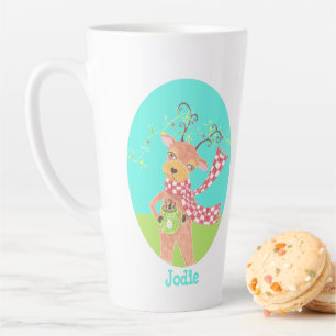 Christmas Reindeer with Coffee Latte Mug