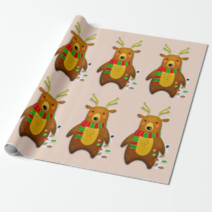 christmas reindeer wrapping paper