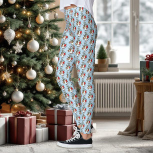 Christmas Reindeer Wreath Ornaments Leggings