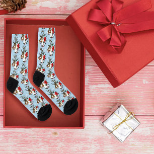 Christmas Reindeer Wreath Ornaments Socks