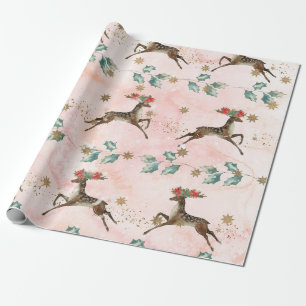 Christmas Reindeer Xmas Holiday Pattern Wrapping Paper