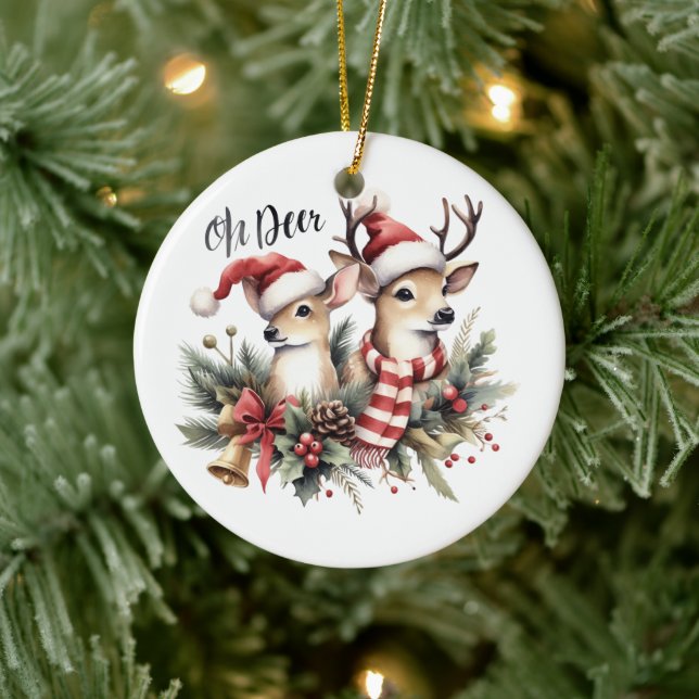 Christmas reindeers ceramic tree decoration (Tree)