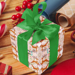 Christmas Reindeers Pink Seamless Pattern Wrapping Paper<br><div class="desc">A charming design featuring reindeers with Santa surrounded by festive holiday botanicals—holly, mistletoe, and glowing lanterns—set against a rich pink background. Playful snowflakes and twinkling stars are scattered throughout, adding a whimsical winter feel. This festive wrapping paper is perfect for adding a magical touch to holiday gift wrapping, decorating wreaths,...</div>