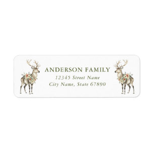 Christmas Reindeers Return Address Labels