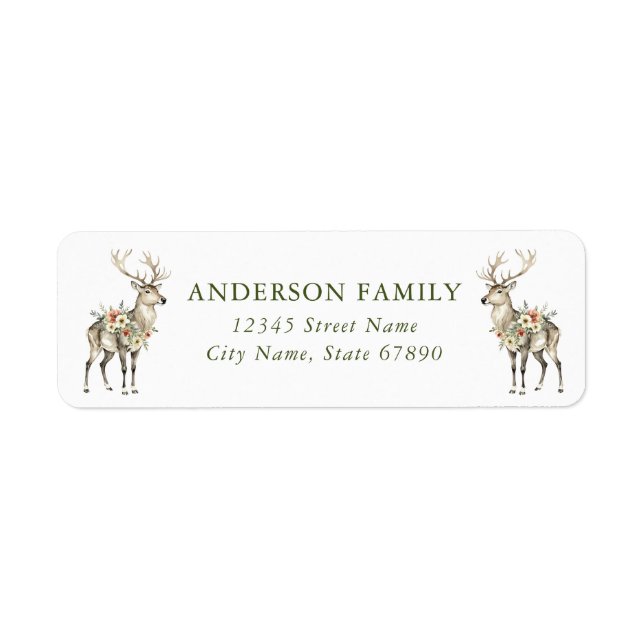 Christmas Reindeers Return Address Labels (Front)