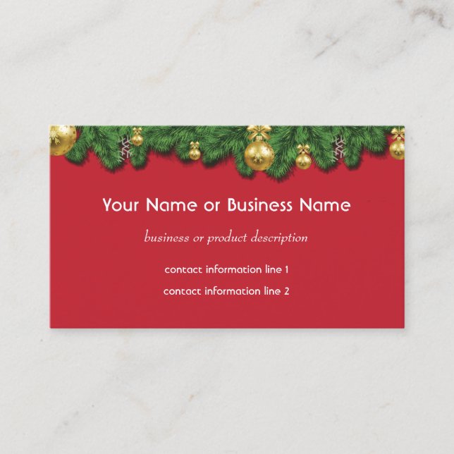 Christmas related business or holiday fair vendor  business card (Front)