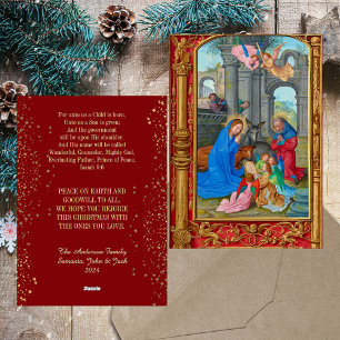 Christmas Religious Mediaeval Christian Catholic Holiday Card