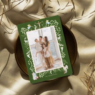 Christmas religious nativity, custom family photo holiday card