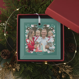 Christmas Religious Nativity Scene Photo Keepsake Glass Tree Decoration