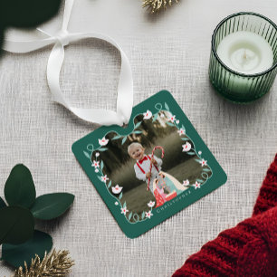 Christmas Religious Nativity Scene Photo Keepsake Metal Tree Decoration