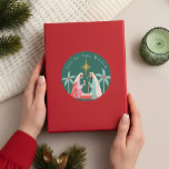 Christmas Religious Nativity Star Of Bethlehem Classic Round Sticker<br><div class="desc">Share the true spirit of the season with this beautifully illustrated nativity scene sticker, featuring Mary, Joseph, and baby Jesus beneath the Star of Bethlehem. Graceful palm trees frame the serene moment, creating a peaceful and heartfelt design that captures the meaning of Christmas. The phrase “Joy to the World” is...</div>