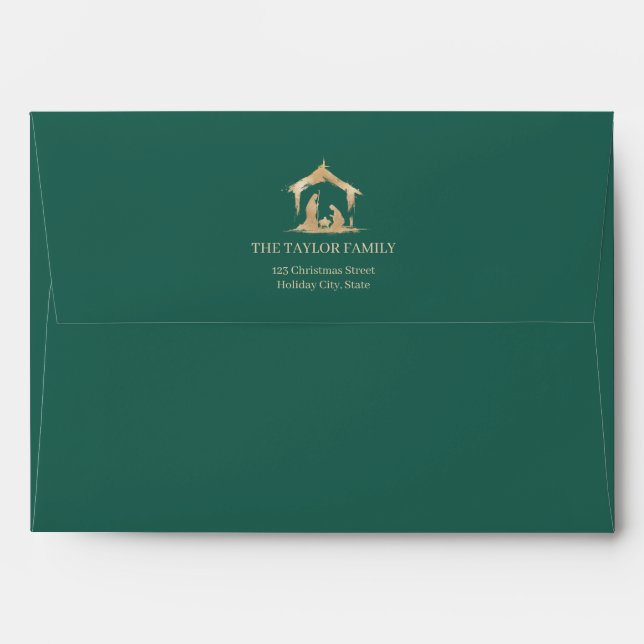 Christmas Religious Nativity Star Of Bethlehem Envelope (Back (Top Flap))