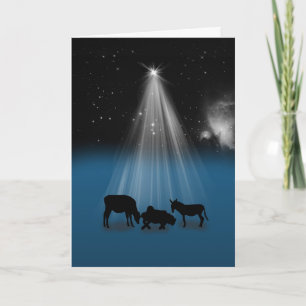 Christmas, Religious, Nativity, Stars, Card