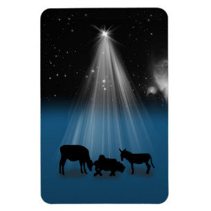 Christmas, Religious, Nativity, Stars, Magnet