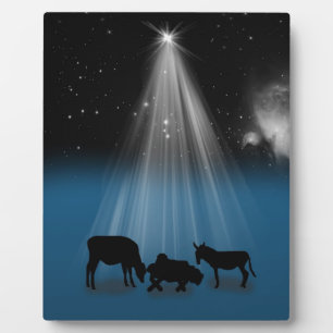 Christmas, Religious, Nativity, Stars, Plaque