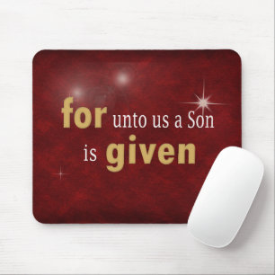 Christmas Religious Text on Red  Mouse Mat