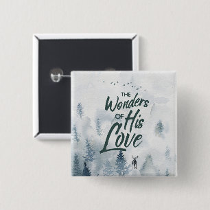 Christmas Religious Wonders of His Love Blessings 15 Cm Square Badge