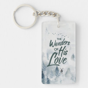 Christmas Religious Wonders of His Love Blessings Key Ring