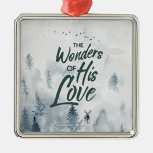 Christmas Religious Wonders of His Love Blessings Metal Tree Decoration