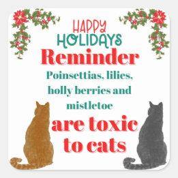 Christmas Reminder for Cat Lovers  Square Sticker