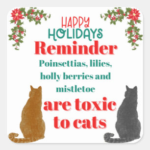 Christmas Reminder for Cat Lovers  Square Sticker