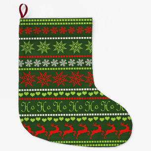 Christmas Repeating Pattern Large Christmas Stocking