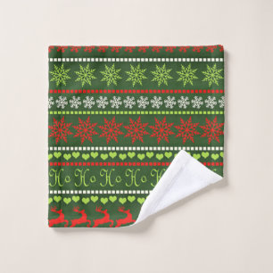 Christmas Repeating Pattern Wash Cloth