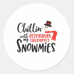 Christmas Respiratory therapist, therapy Classic Round Sticker