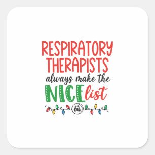 Christmas Respiratory therapist, therapy Square Sticker