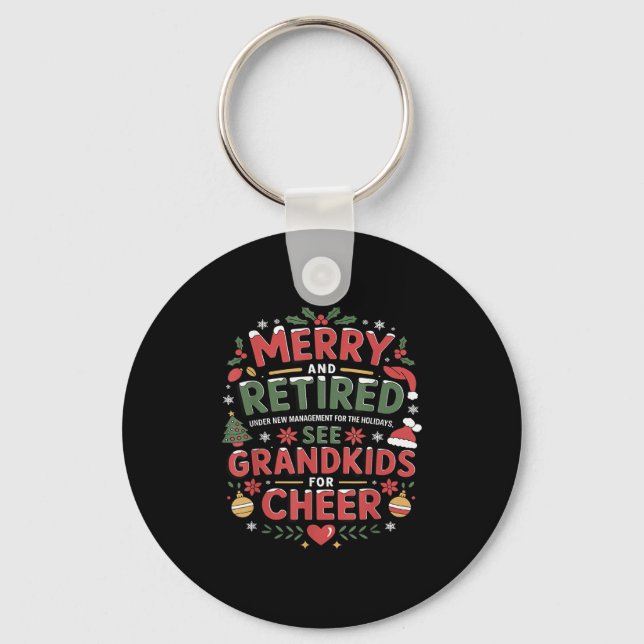 Christmas Retirement Art For Grandpa Men Dad Retir Key Ring (Front)