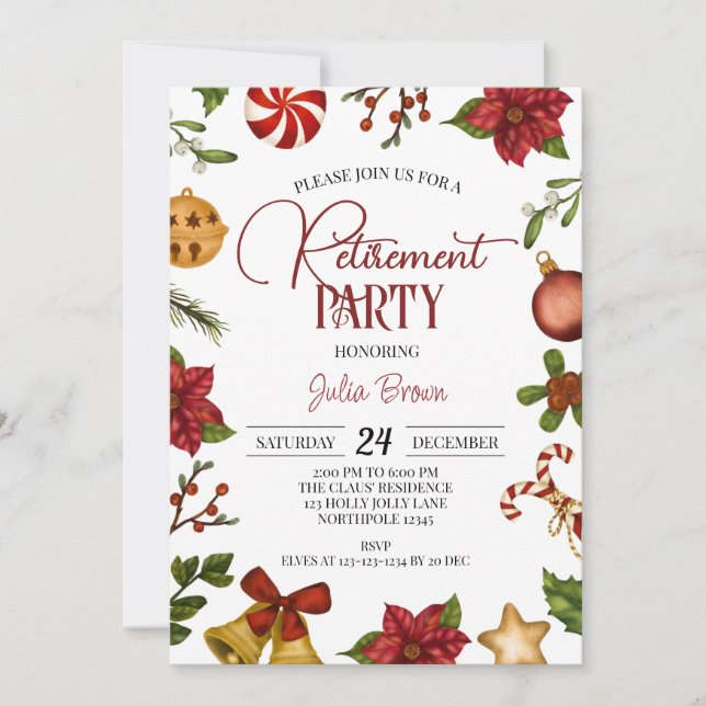 Christmas Retirement Party Invitation (Front)