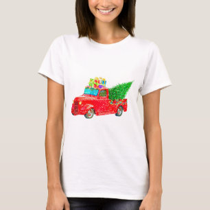 Christmas Retro Car Holiday T-Shirt