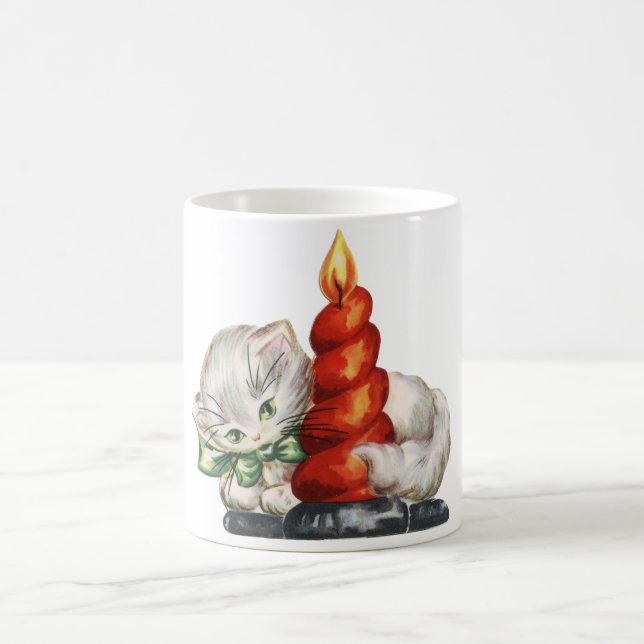 Christmas retro cat coffee mug (Center)