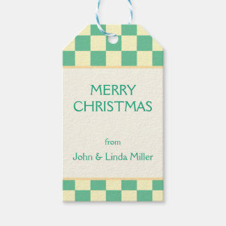 Christmas Retro Chequered Pattern Gift Tags