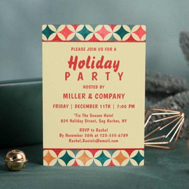 Christmas Retro Chic Corporate Christmas Party Invitation (Creator Uploaded)