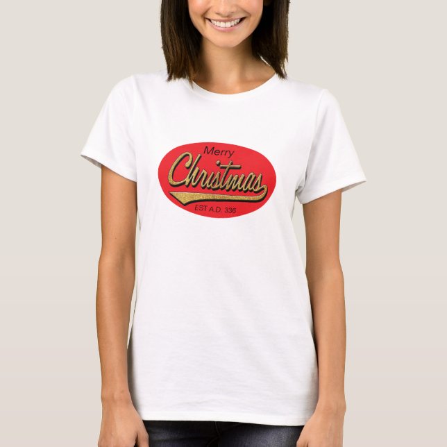 Christmas "Retro Est A.D. 336" Women's Basic Shirt (Front)