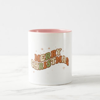 Christmas Retro Groovy Message Two-Tone Coffee Mug