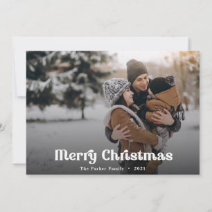 Christmas Retro overlay text photo Holiday Card
