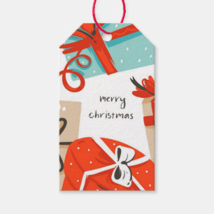 Christmas Retro Packages  Gift Tags