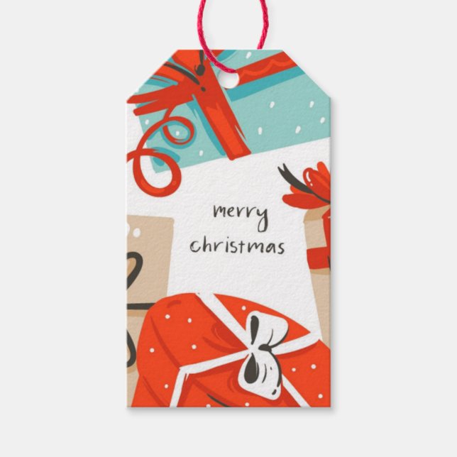 Christmas Retro Packages  Gift Tags (Front)