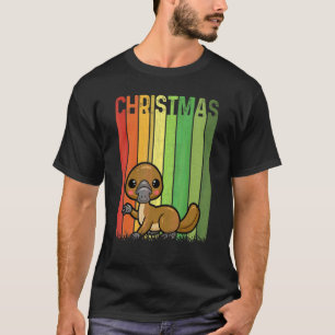Christmas Retro Platypus Cute Group Matching Xmas  T-Shirt