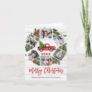 Christmas Retro Red Farm Truck Holiday PHOTO Card