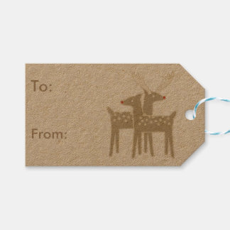 christmas retro reindeer gift tags