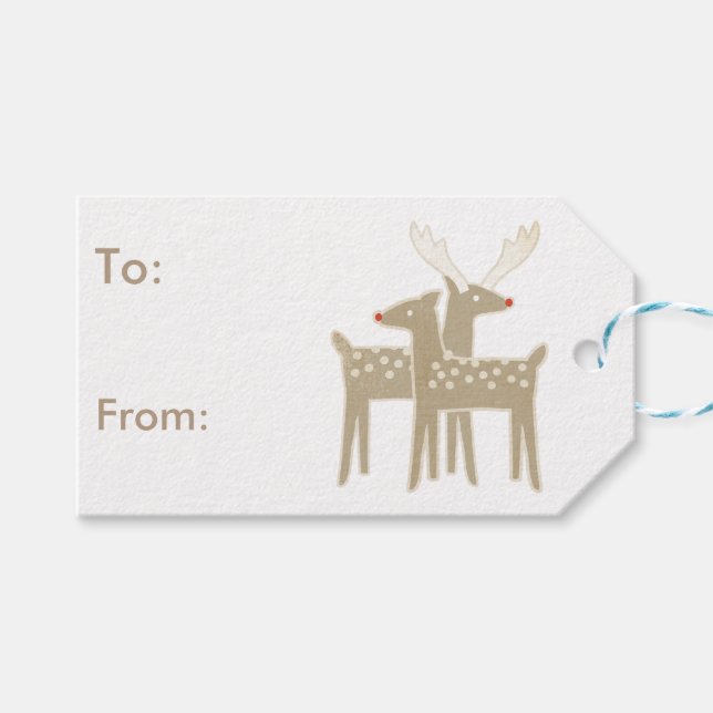 christmas retro reindeer gift tags (Front (Horizontal))