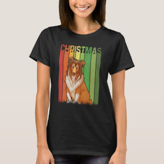 Christmas Retro Rough Collie Dog Group Matching Xm T-Shirt