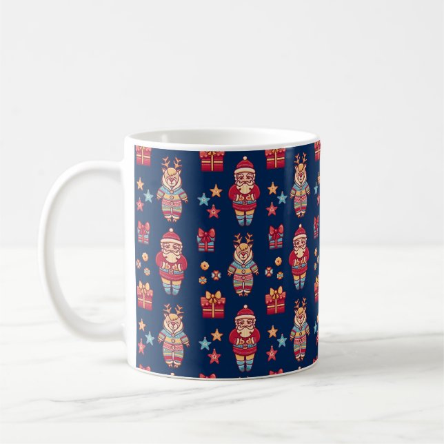 Christmas Retro Santa Coffee Mug (Left)