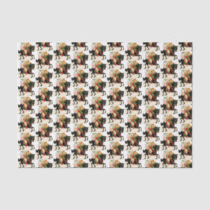 Christmas retro vintage boy horse  tissue paper